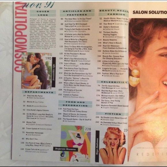 Vintage November 1991 Cosmopolitan Magazine - Picture 4 of 4